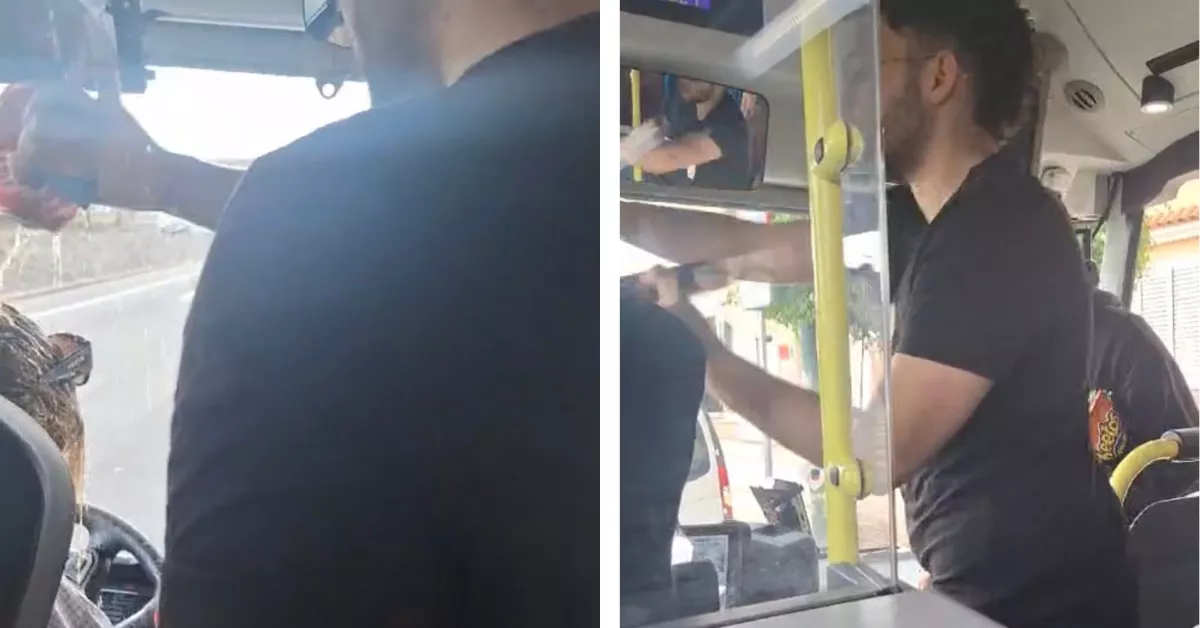 Imágenes de la agresión a la conductora de Global / MONTAJE AH