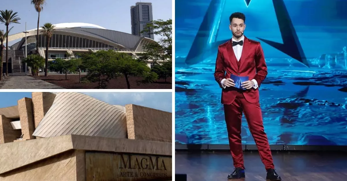 El Recinto Ferial de Tenerife, el Magma Artes&Congresos y David Cánovas (TheGrefg) durante los Premios Esland / AH