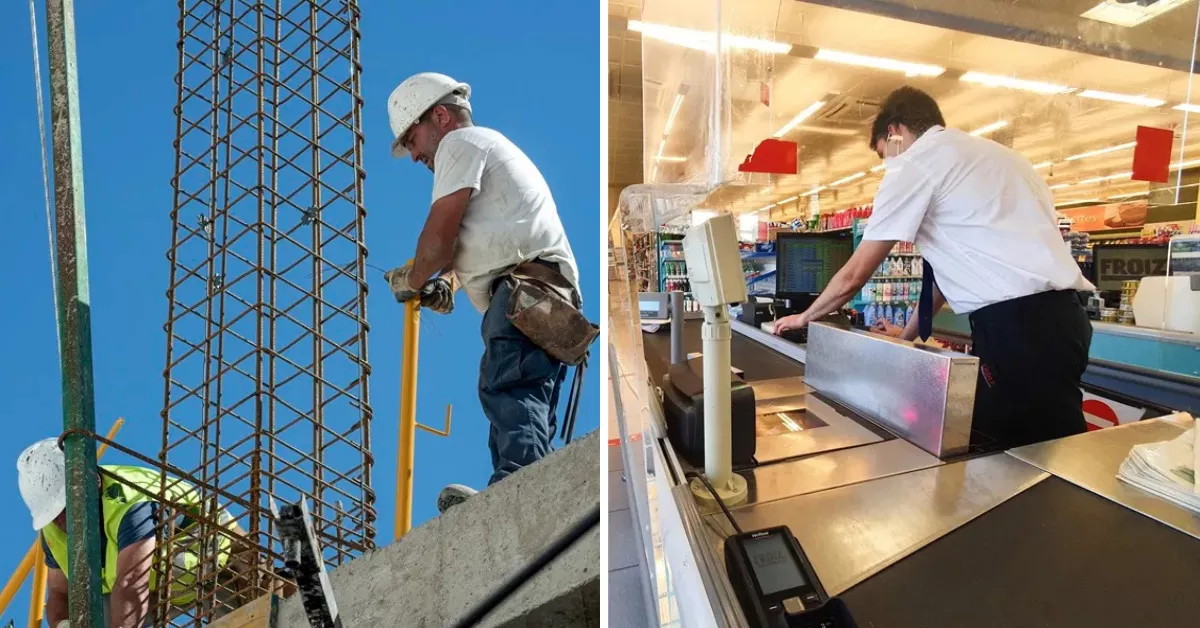 127.621 personas en la provincia de Las Palmas cobran menos de 1.123 euros. En la imagen, trabajadores en diferentes sectores / MONTAJE AH