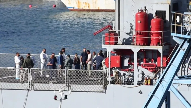 Imagen de los migrantes llegando a Albania / EFE Imagen de los migrantes llegando a Albania / EFE