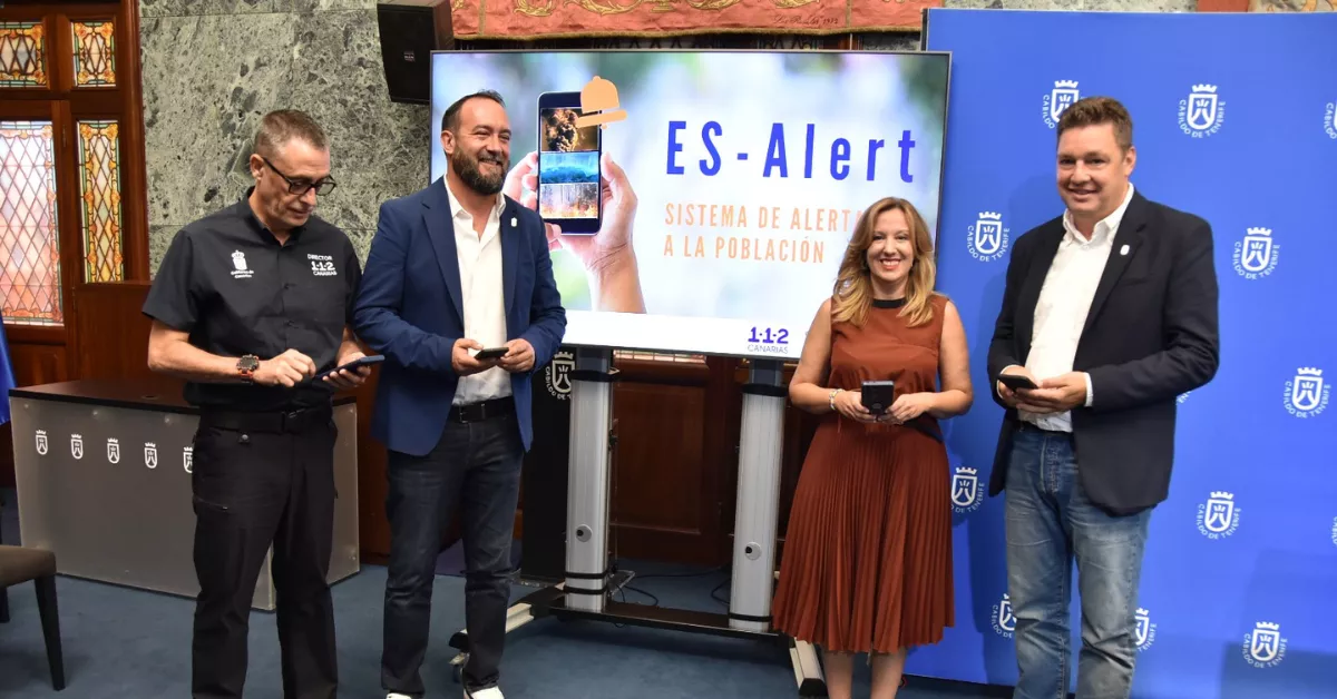 Presentación del simulacro del sistema ES-Alert en Tenerife. / CEDIDA