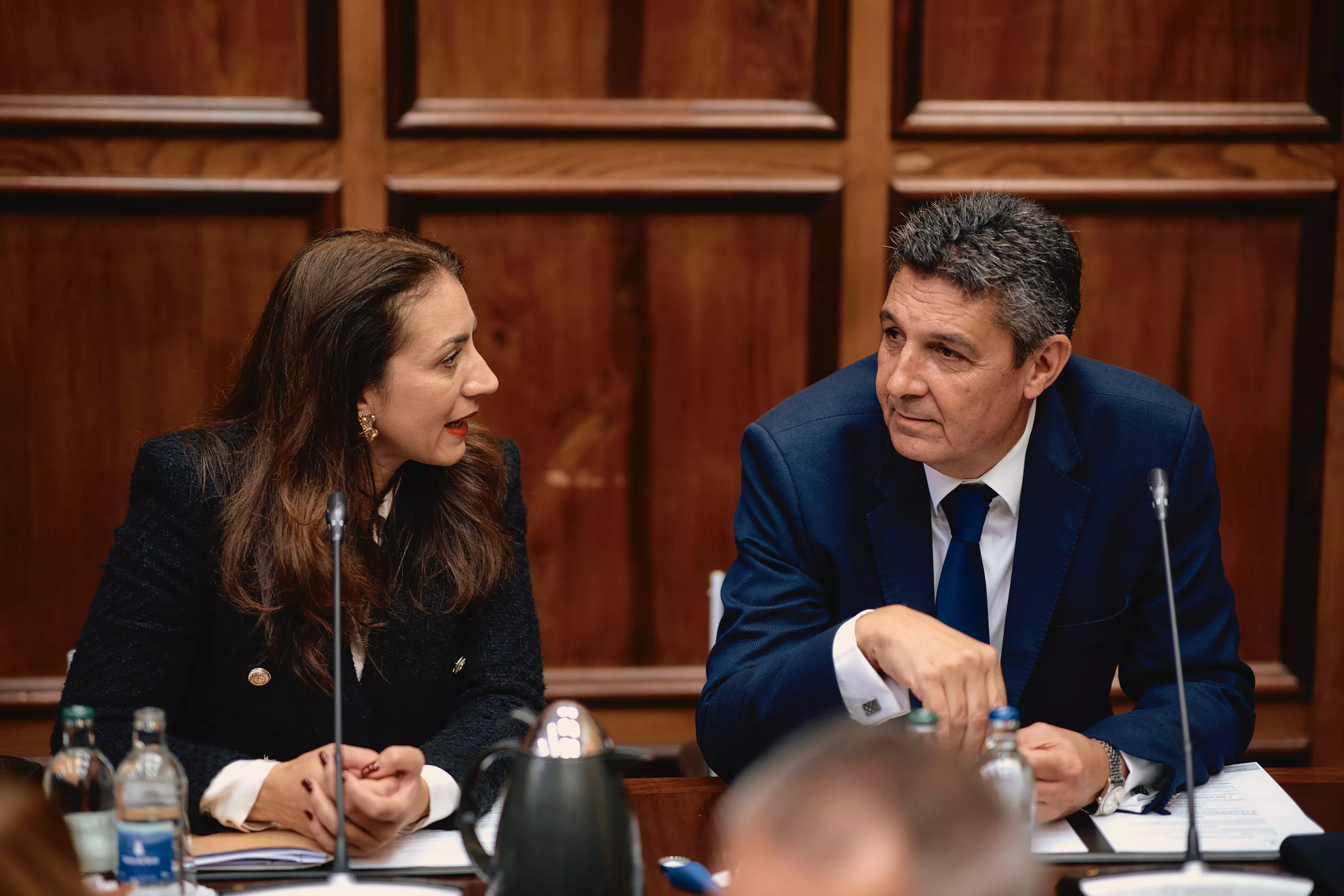 Los consejeros Vidina Cabrera y Julio Rodríguez llevarán al pleno del Cabildo de Gran Canaria el saneamiento de Lomo Quintanilla. / AH