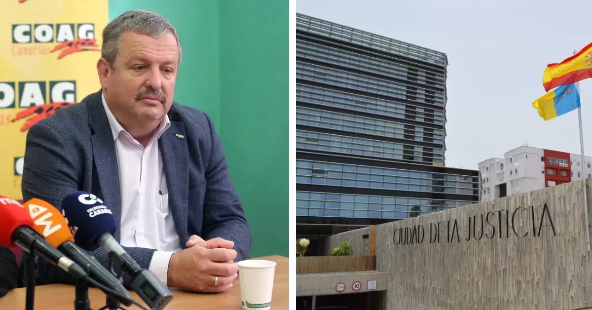 A la izquierda, Rafael Hernández; a la derecha, la Ciudad de la Justicia de Las Palmas de Gran Canaria / MONTAJE AH