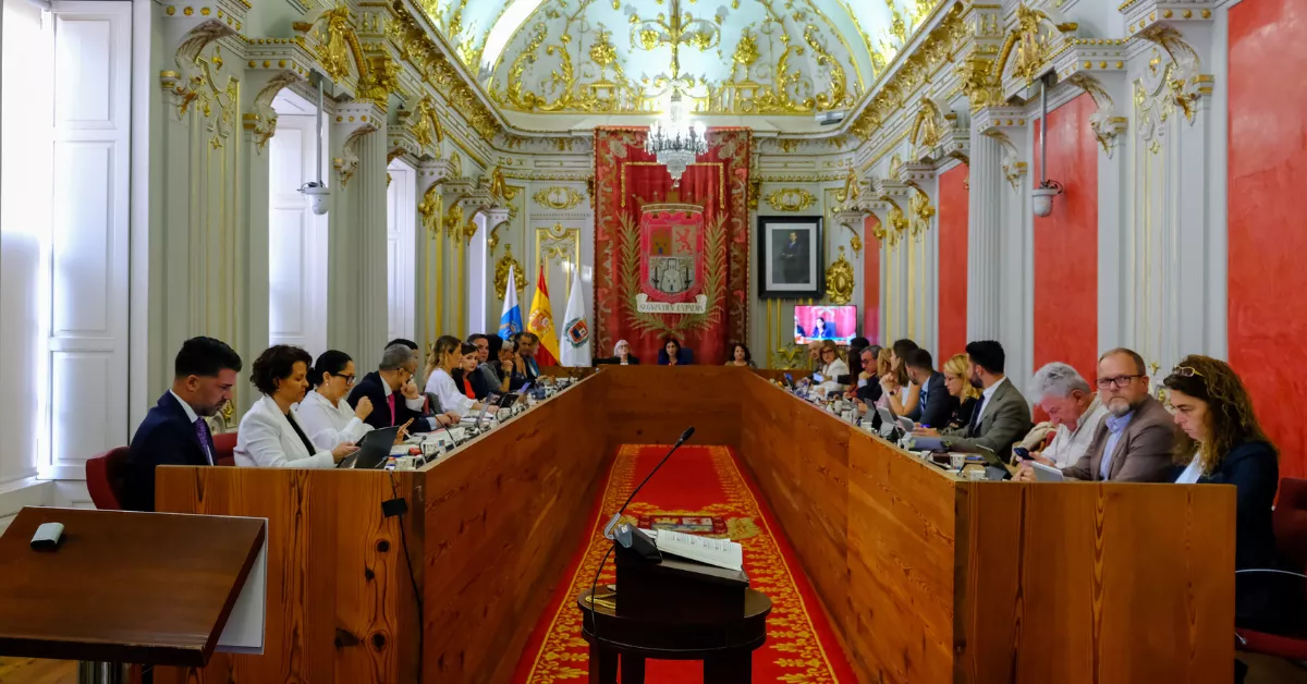 Los concejales en el pleno del Ayuntamiento de Las Palmas de Gran Canaria. / AH