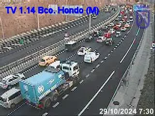 Imagen del accidente ocurrido este martes en la TF-1. / CABILDO DE TENERIFE