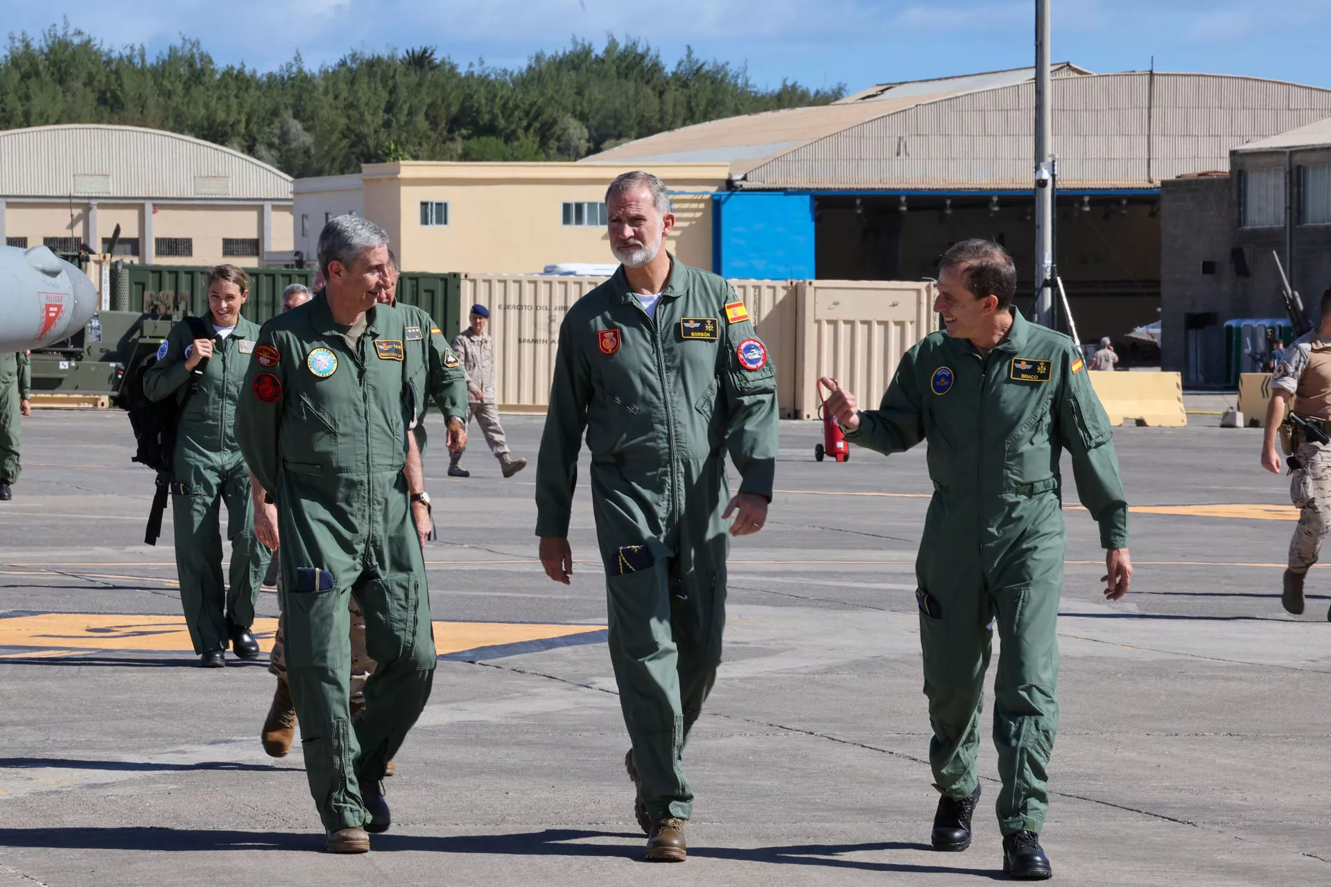 Felipe VI, este miércoles, en la Base Aérea de Gando. Felipe VI, este miércoles, en la Base Aérea de Gando.