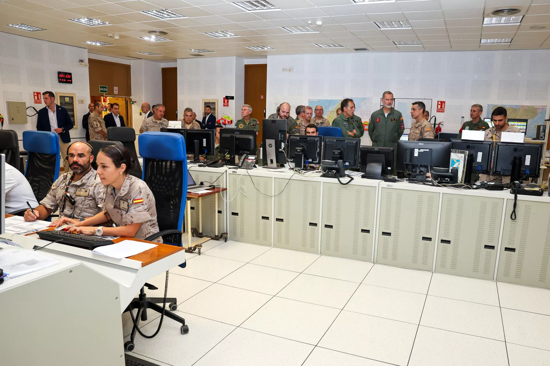 Una de las salas de operaciones de la Base de Gando. Una de las salas de operaciones de la Base de Gando.