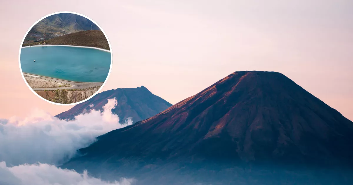 Imagen de un volcán y un lago / MONTAJE AH 