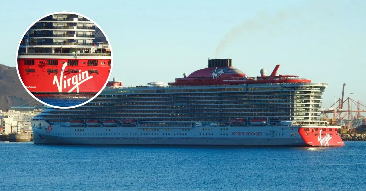 Imagen del megacrucero del multimillonario Richard Branson / NICOLÁS AROCHA - MONTAJE AH