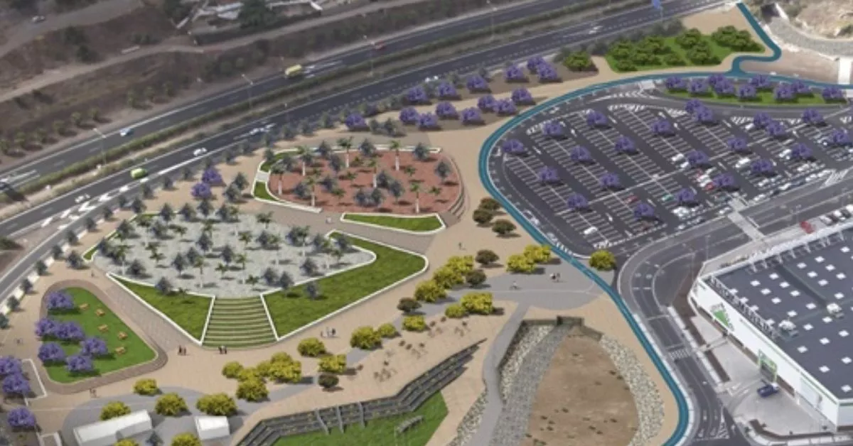 Aparcamiento del parque comercial de Tamaraceite Sur investigado en el 'Caso Valka'. / AH