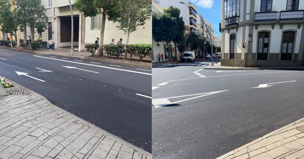 Nuevos carriles en las calles Méndez Núñez y Numancia por la nueva red ciclable de Santa Cruz. / ALBA MARICHAL - ATLÁNTICO HOY