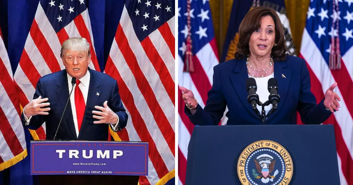 Imagen de los candidatos a la presidencia de EEUU, Donald Trump y Kamala Harris / MONTAJE AH