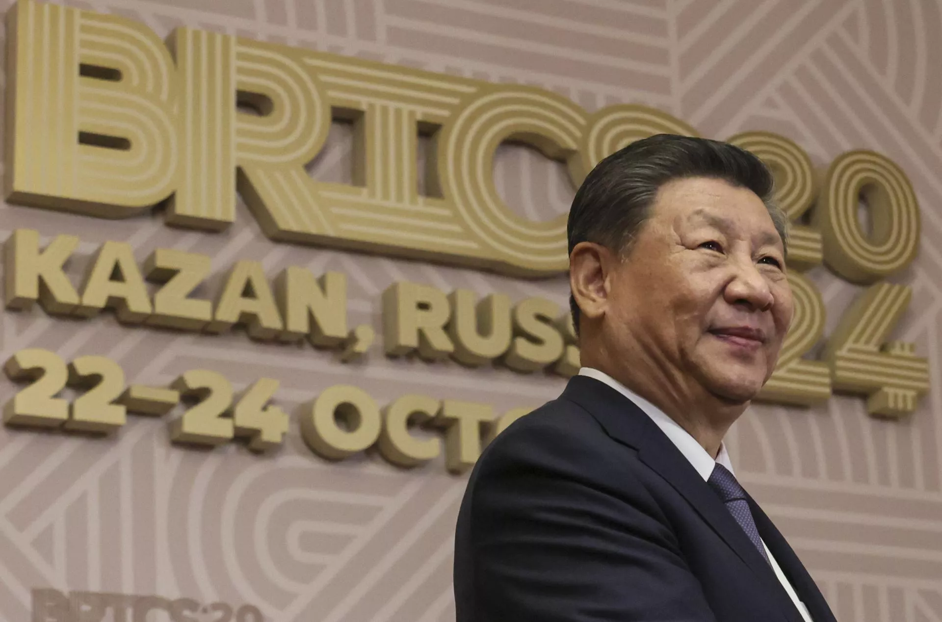 Xi Jinping, presidente de China, en Kazán durante una cumbre de los países BRICS. / EFE