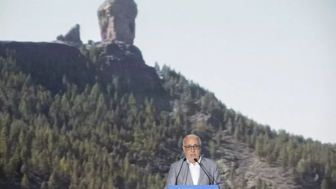 Antonio Morales interviene durante el acto. / DAVID DELFOUR-CABILDO DE GRAN CANARIA Antonio Morales interviene durante el acto. / DAVID DELFOUR-CABILDO DE GRAN CANARIA