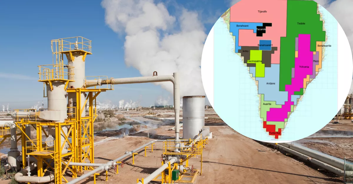 Zonas adjudicadas en el concurso de geotermia de La Palma. / COMPOSICIÓN AH