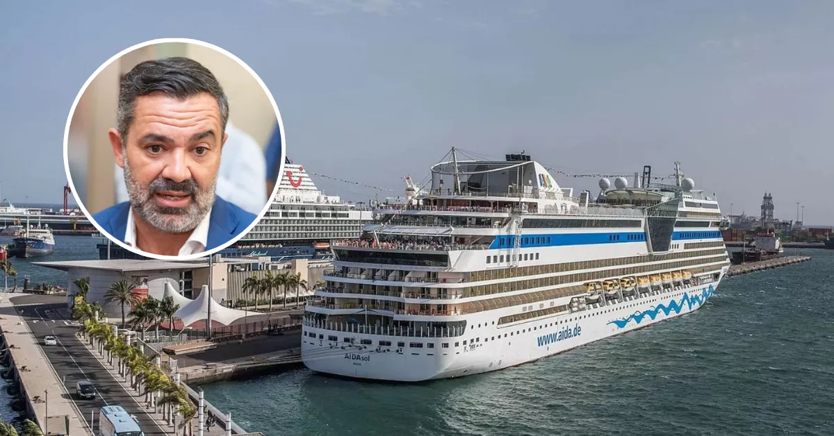 Imagen de un crucero y Jose Juán Socas , presidente de FEDEPORT / MONTAJE AH - ARCHIVO 