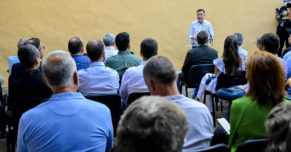 Imagen de Teodoro Sosa durante su intervención en Rutas 2020 / AYUNTAMIENTO DE GÁLDAR