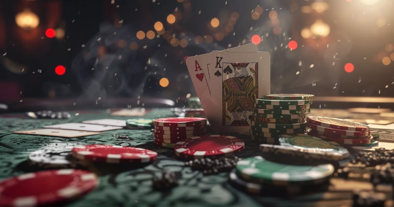 Cartas y fichas de casino