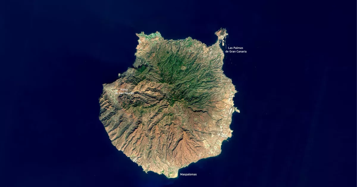 Imagen del satélite Sentinel de Gran Canaria. / COPERNICUS 