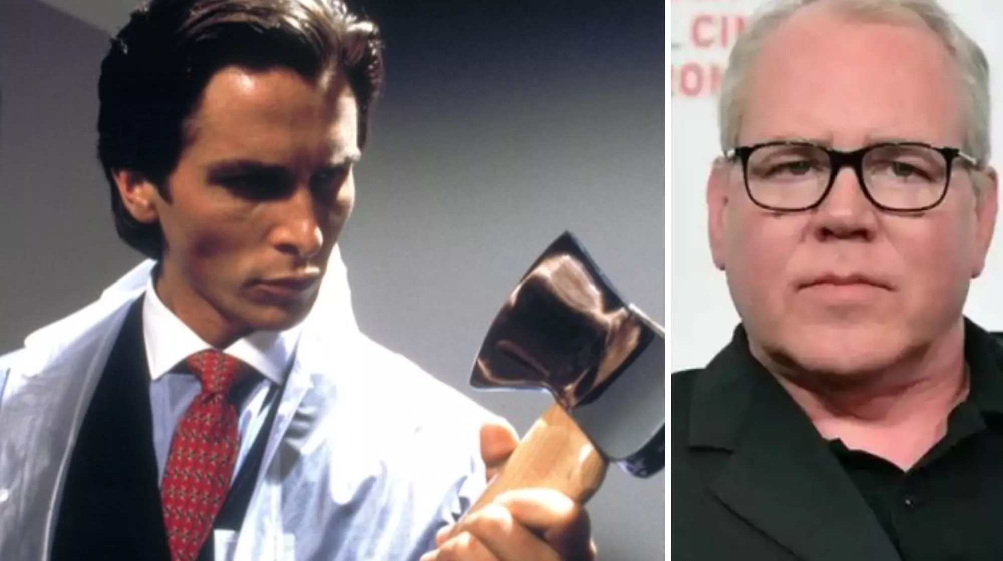 Fotograma de 'American Psycho' y Bret Easton Ellis./