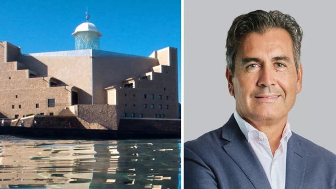 A la izquierda, el Palacio de Congresos; a la derecha, Javier Álvarez / MONTAJE AH A la izquierda, el Palacio de Congresos; a la derecha, Javier Álvarez / MONTAJE AH