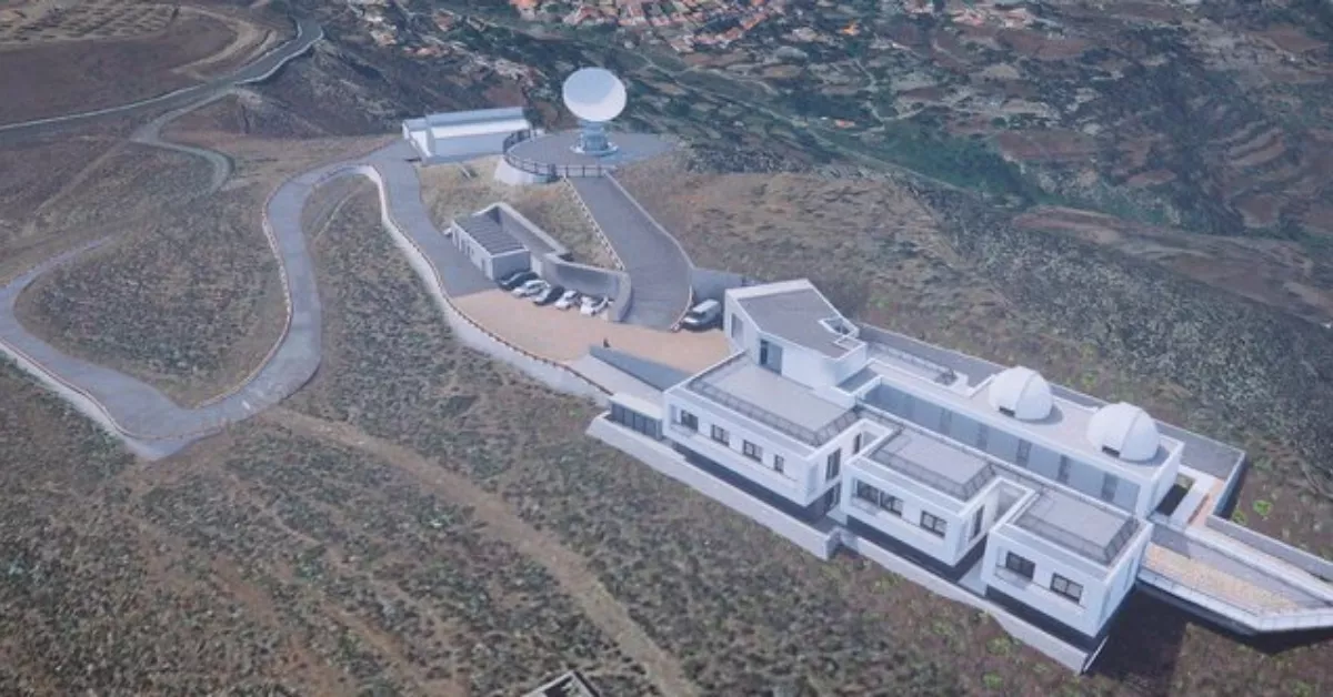Proyección de cómo será la estación de geodesia espacial y astronomía en Temisas (Agüímes, Gran Canaria) que estará dotada de un radiotelescopio VLBI./ ARCHIVO