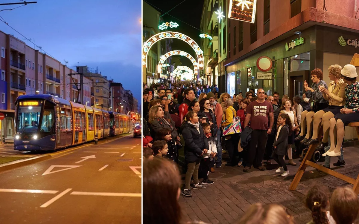 ¿Subes en tranvía a la Noche en Blanco de La Laguna? Aquí tienes frecuencias y horarios. / AH