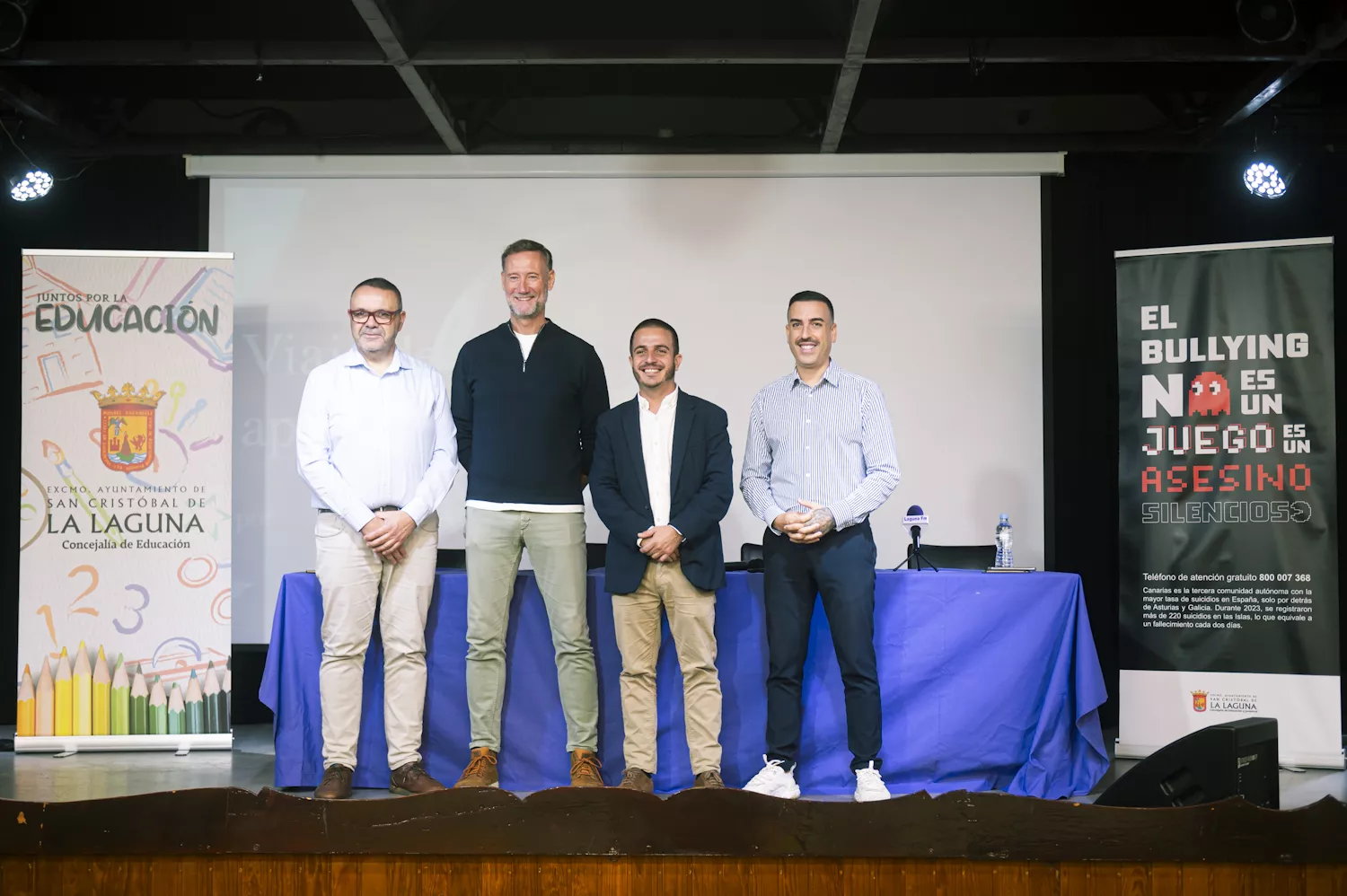 Presentación de la acción con Pedro Aguado en el IES Domingo Pérez Minik en La Laguna / CEDIDA