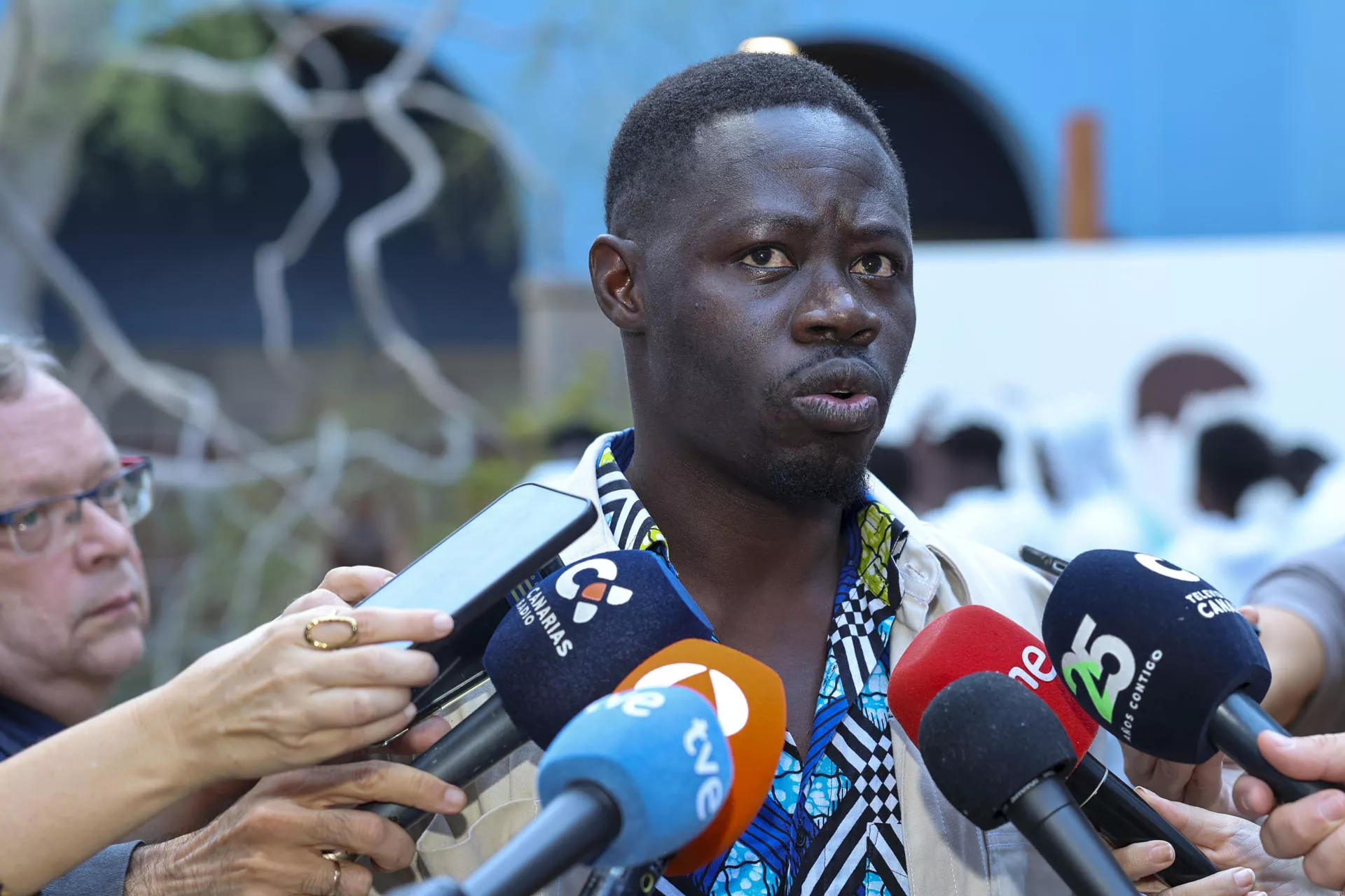 El actor senegalés Thimbo Samb, protagonista del documental "Los cayucos de Kayar", candidato a los Goya, que se presenta este lunes en Casa África en el II seminario "Migratlantes"./ EFE