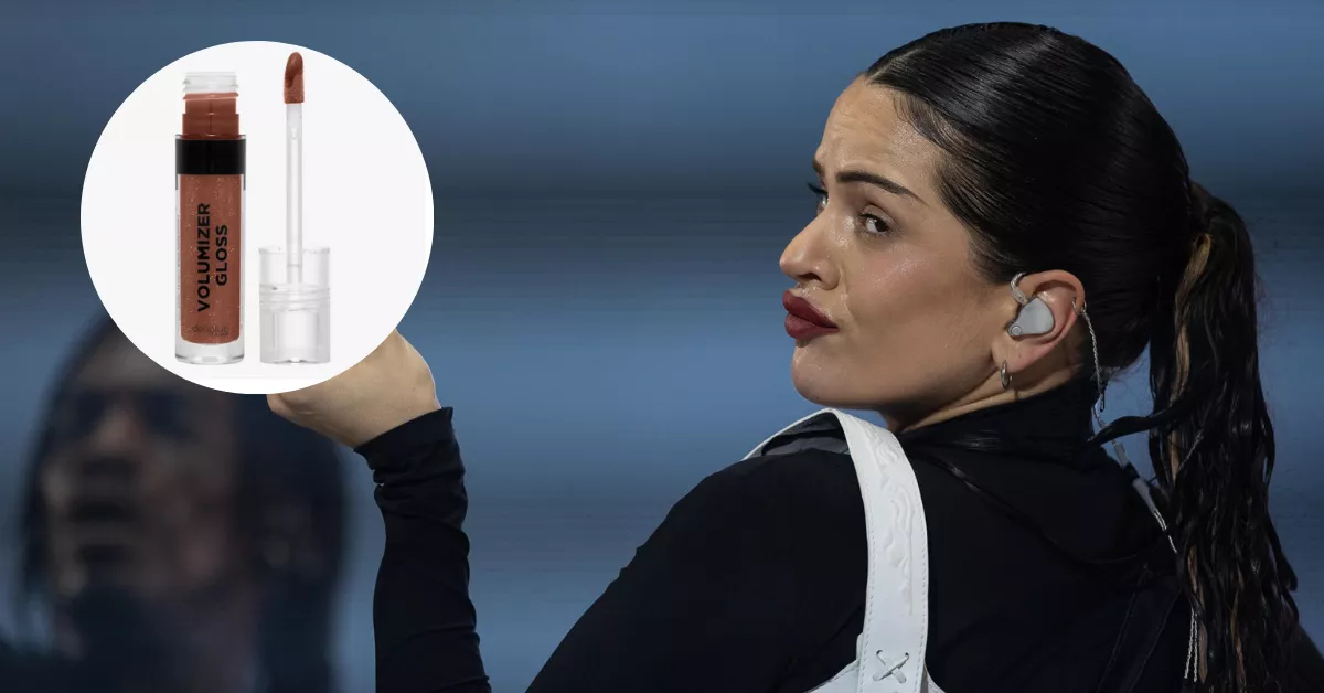 Imagen del nuevo 'lip combo' de Mercadona y Rosalía / MONTAJE AH - EFE
