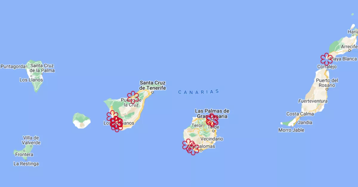 Imagen del mapa de las estrella Michelin en Canarias / LUNA MOYA - AH