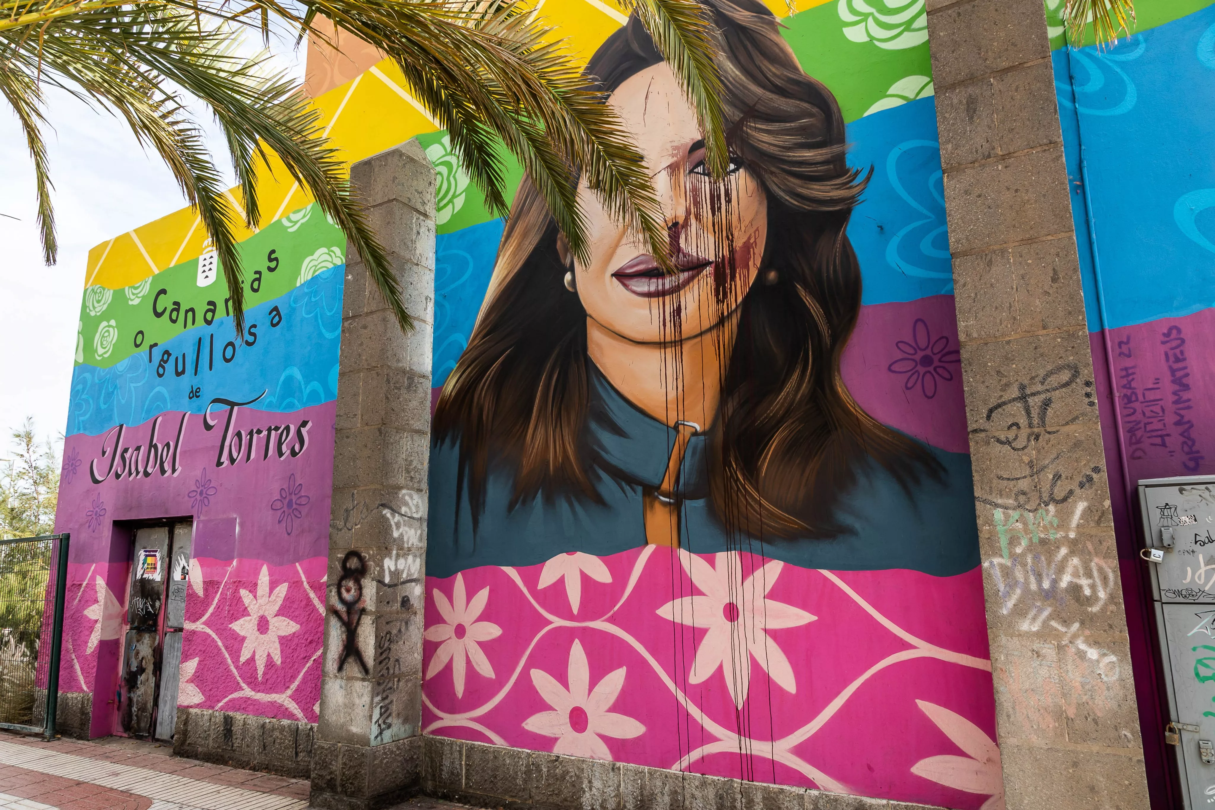 El mural dedicado a Isabel Torres tras ser vandalizado./ ACFI-PRESS