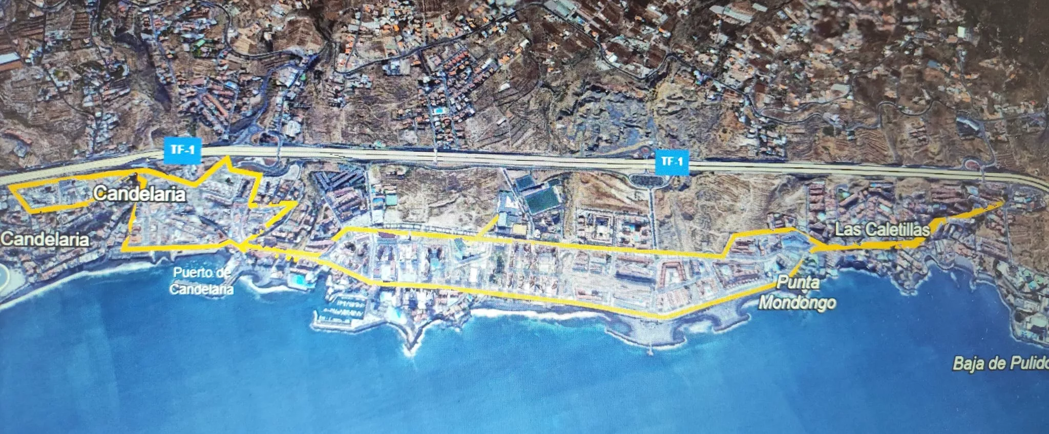 Borrador de la ruta circular urbana de guaguas en Candelaria / ASOCIACIÓN DE VECINOS PUNTA LARGA