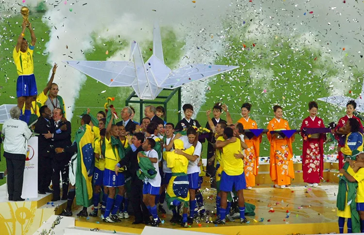 Celebración brasileña tras la consecución del Mundial de Corea y Japón '02./ CONMEBOL
