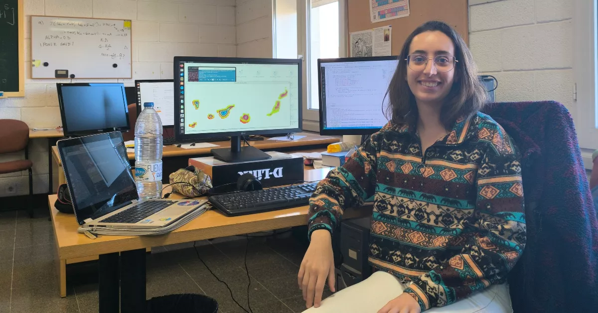Paula Sosa-Guillén, doctoranda y astrofísica de la Universidad de La Laguna que ha desarrollado un modelo de 53 indicadores climáticos exprofeso para Canarias./ PS-G 