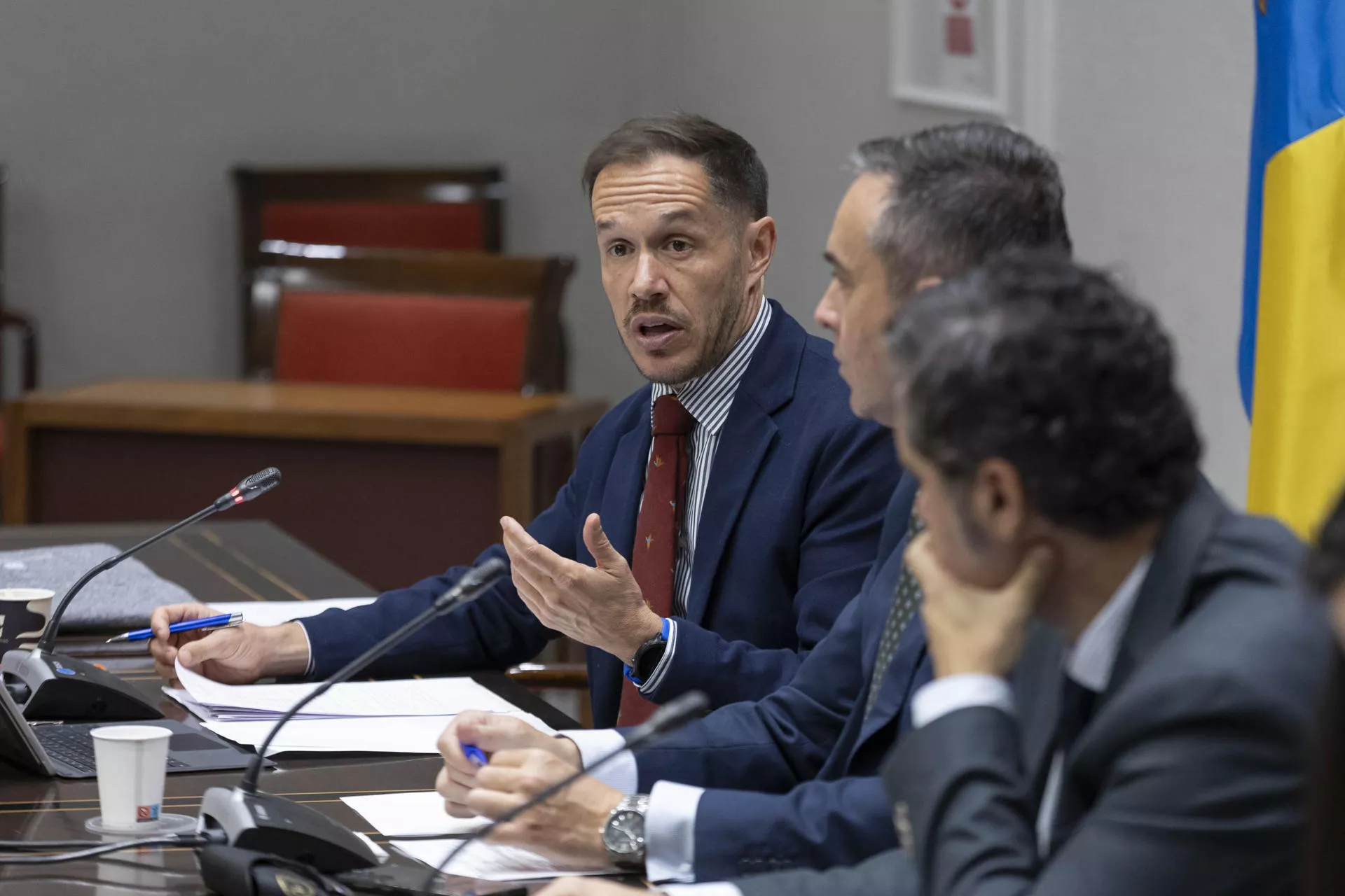 El consejero de Transición Ecológica y Energía del Gobierno de Canarias, Mariano Hernández Zapata, ha respondido a varias preguntas en comisión parlamentaria. / EFE - MIGUEL BARRETO
