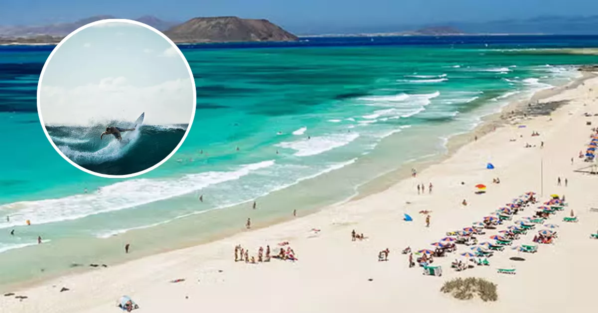 Imagen de la playa para coger olas / MONTAJE AH