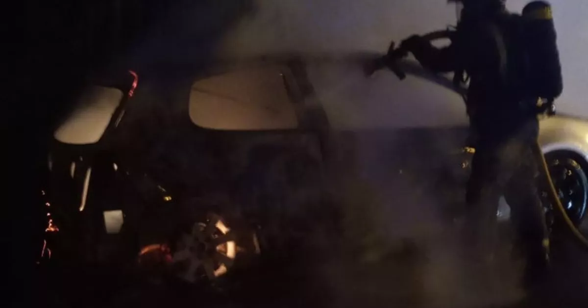 Incendio de un vehículo en Tenerife. / BOMBEROS DE TENERIFE