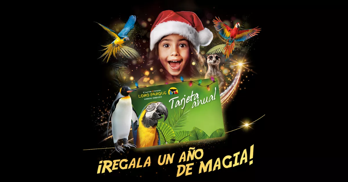 Las tarjetas anuales se venderán en puntos exclusivos de venta en los centros comerciales de El Trompo (Tenerife) y Alisios (Gran Canaria), los días 3, 4 y 5 de enero / GRUPO LORO PARQUE
