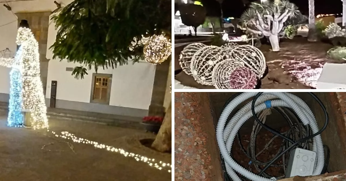 Imágenes de las decoraciones y cables destrozadas / AH