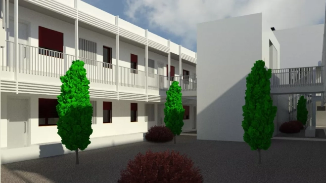 Boceto de uno de los edificios que se construirán / AH Boceto de uno de los edificios que se construirán / AH