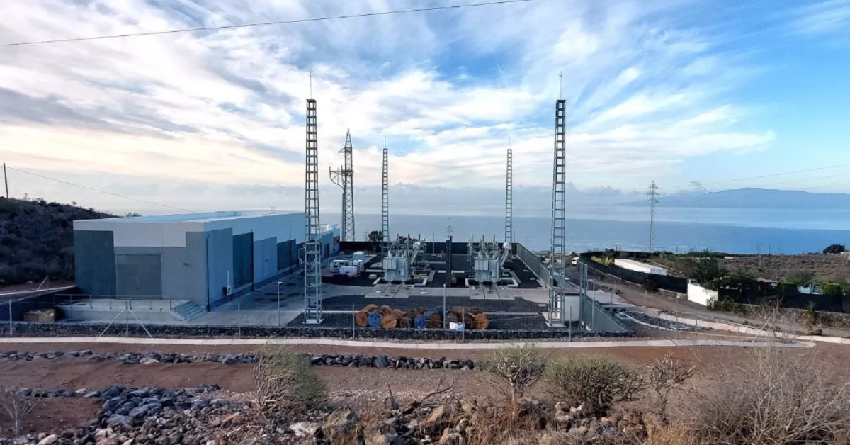 Subestación de Chío 66 kV en Guía de Isora, construida por Red Eléctrica, clave para la conexión entre Tenerife y La Gomera./ CEDIDA 
