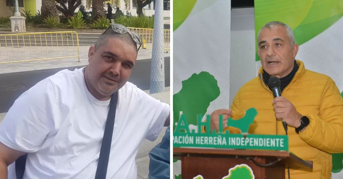 Alfredo Febles Reboso, exafiliado expulsado de AHI (izquierda), y Javier Armas, presidente del partido (derecha)./ MONTAJE AH