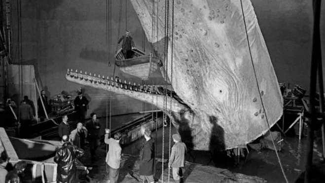 Imagen de archivo del rodaje de 'Moby Dick'. Imagen de archivo del rodaje de 'Moby Dick'.