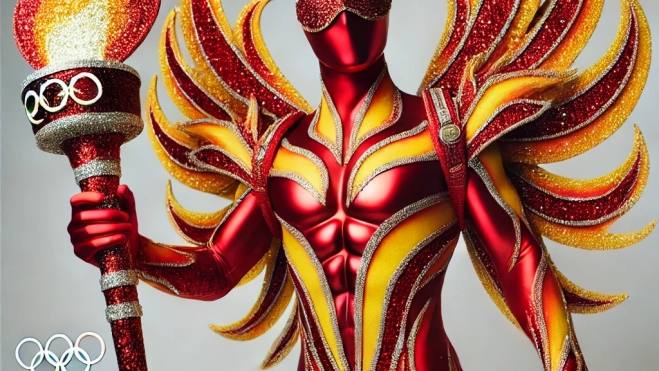 Disfraz de llama olímpica / DALL.E