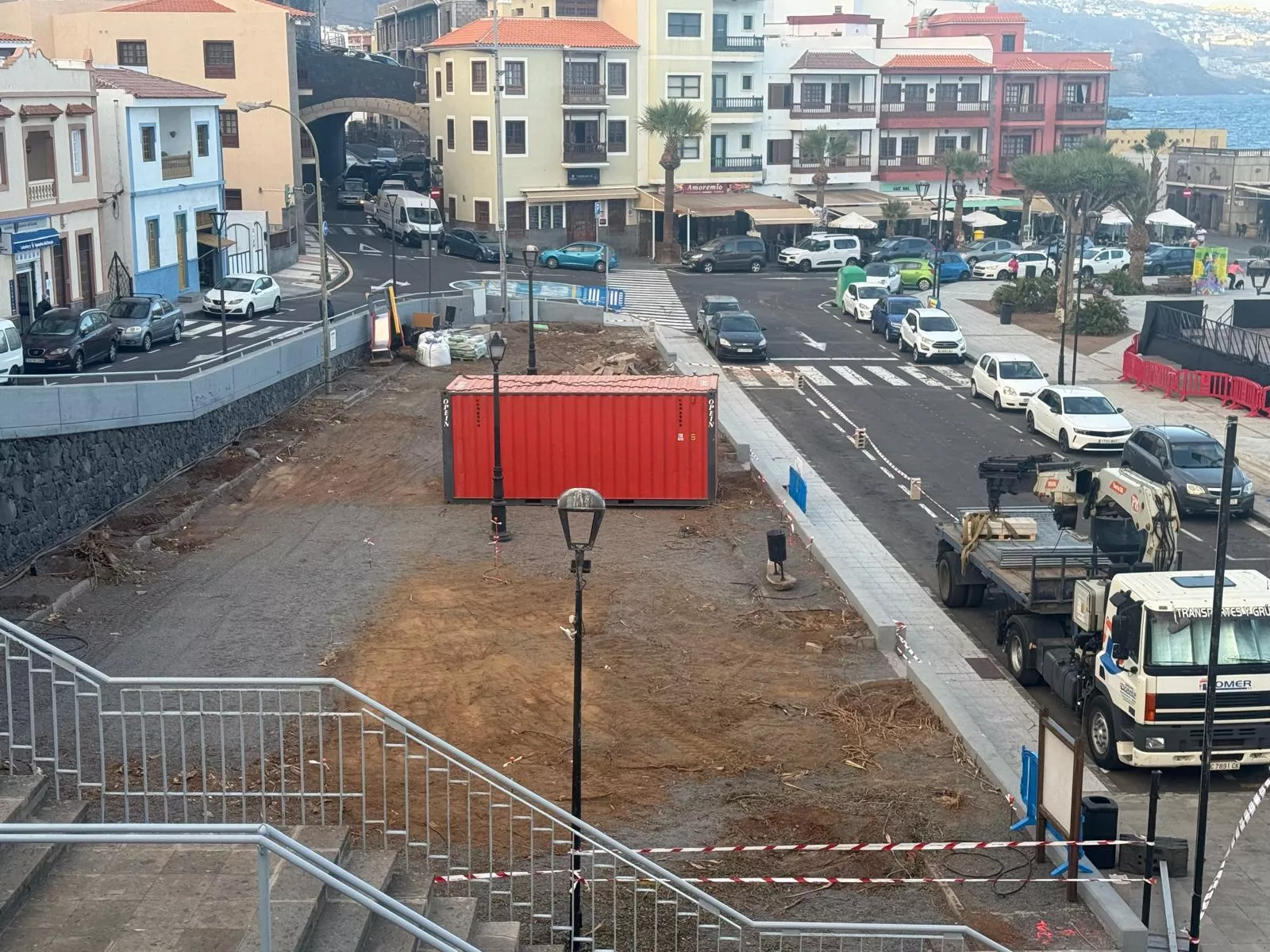 Obras en la plaza de la Patrona de Canarias. / ATLÁNTICO HOY - ALBA MARICHAL