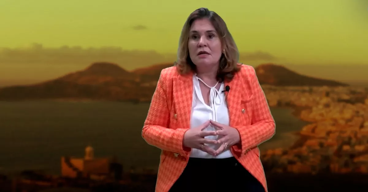 Jimena Delgado, portavoz del PP en el Ayuntamiento de Las Palmas, durante una entrevista con AH / ATLÁNTICO HOY