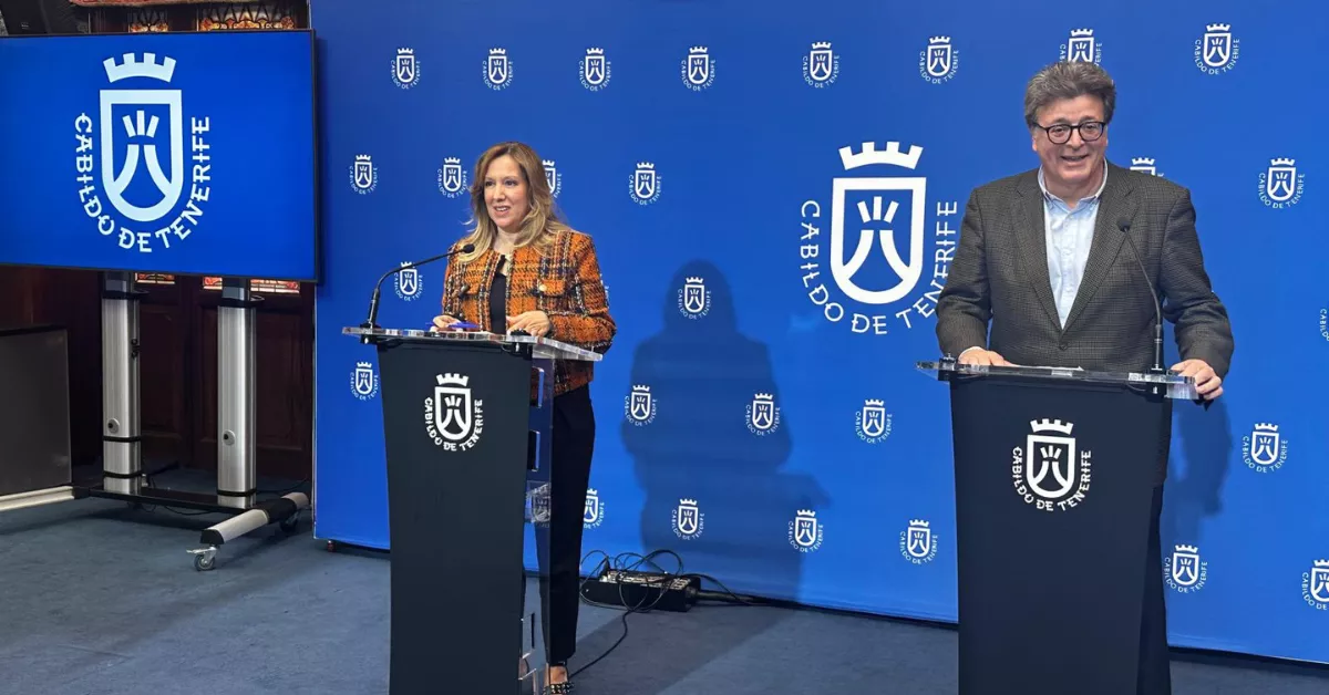 La presidenta del Cabildo de Tenerife, Rosa Dávila (CC), y el consejero de Cultura, José Carlos Acha (PP).  CEDIDA