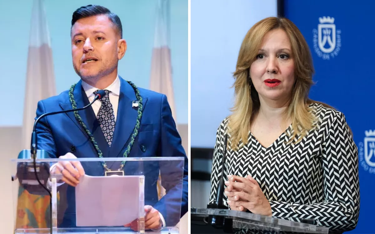 Tenerife y Gran Canaria aseguran la gratuidad del transporte público pese al revés en el Congreso. En la imagen, Teodoro Sosa y Rosa Dávila. / AH