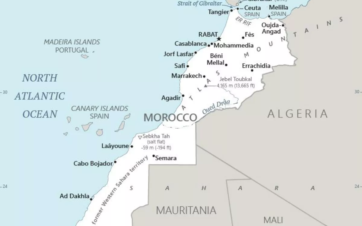 La CIA borra la frontera entre Marruecos y el Sáhara Occidental. / THE WORLD FACTBOOK La CIA borra la frontera entre Marruecos y el Sáhara Occidental. / THE WORLD FACTBOOK